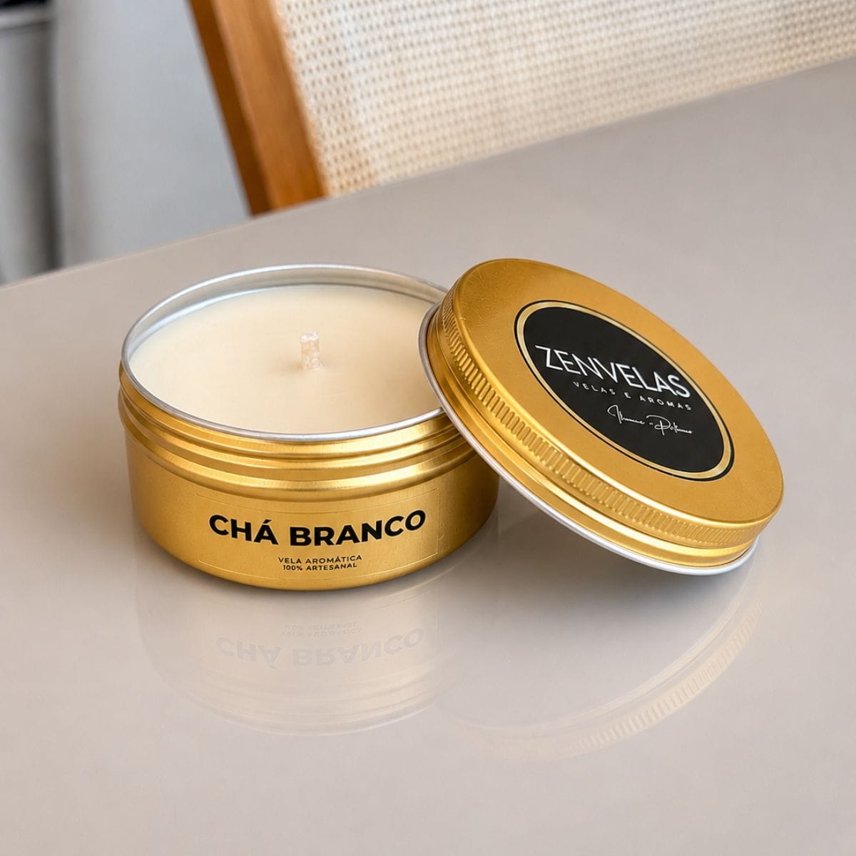 Vela Aromática Latinha 100g | Chá Branco, Lavanda, Canela e Mais Aromas - Imagem 5