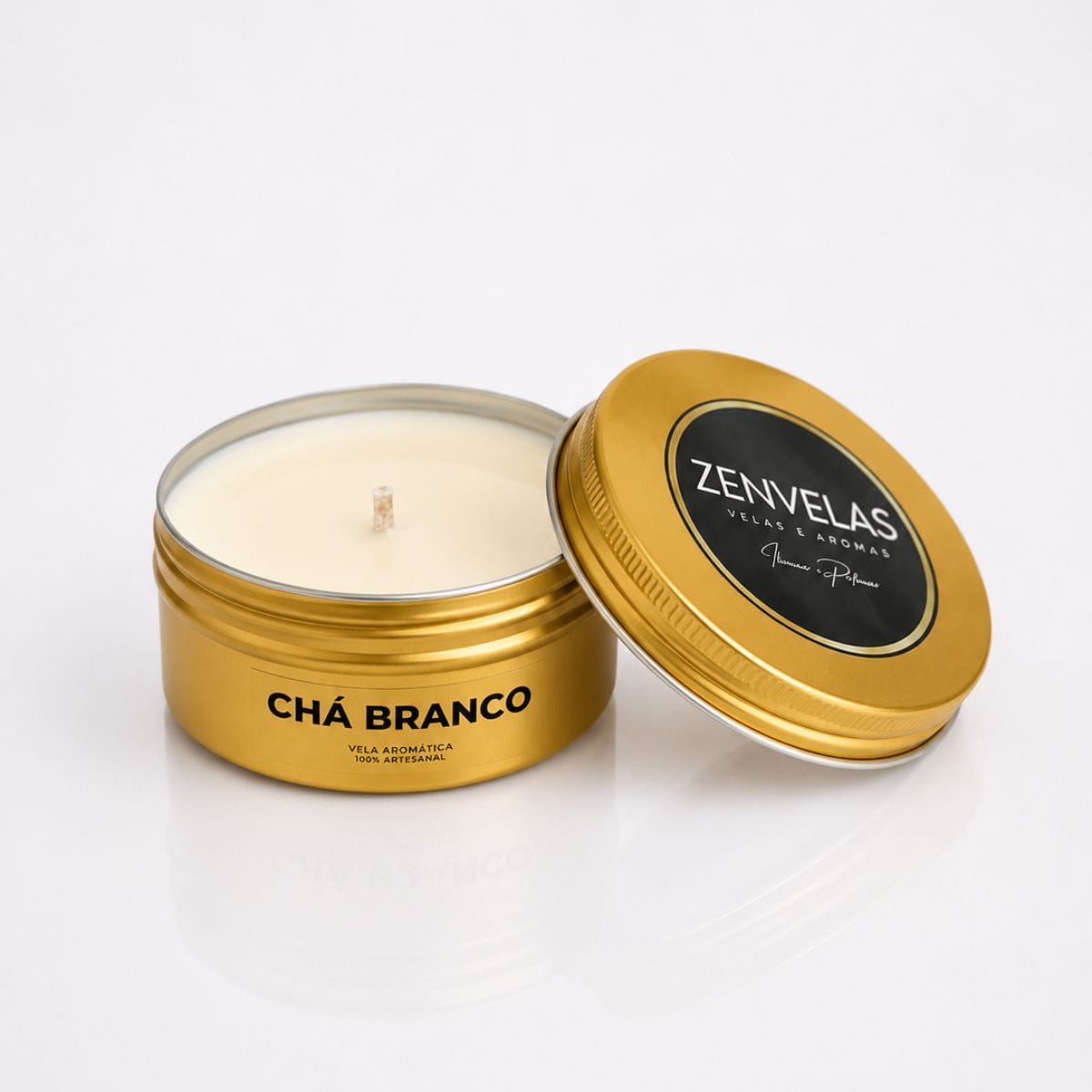 Vela Aromática Latinha 100g | Chá Branco, Lavanda, Canela e Mais Aromas